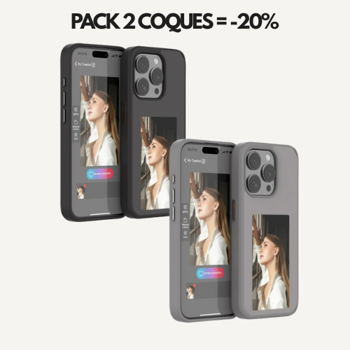 Pack de 2 Coques E-Ink NFC – Design intelligent & personnalisation instantanée