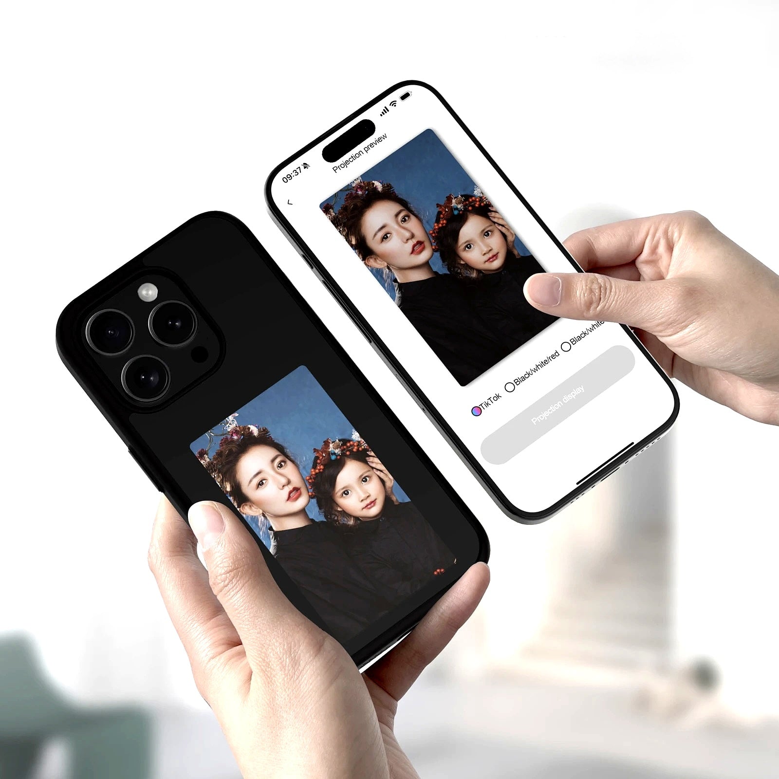 Coque iPhone NFC E-Ink avec écran 3,7’’ – Projection sans fil