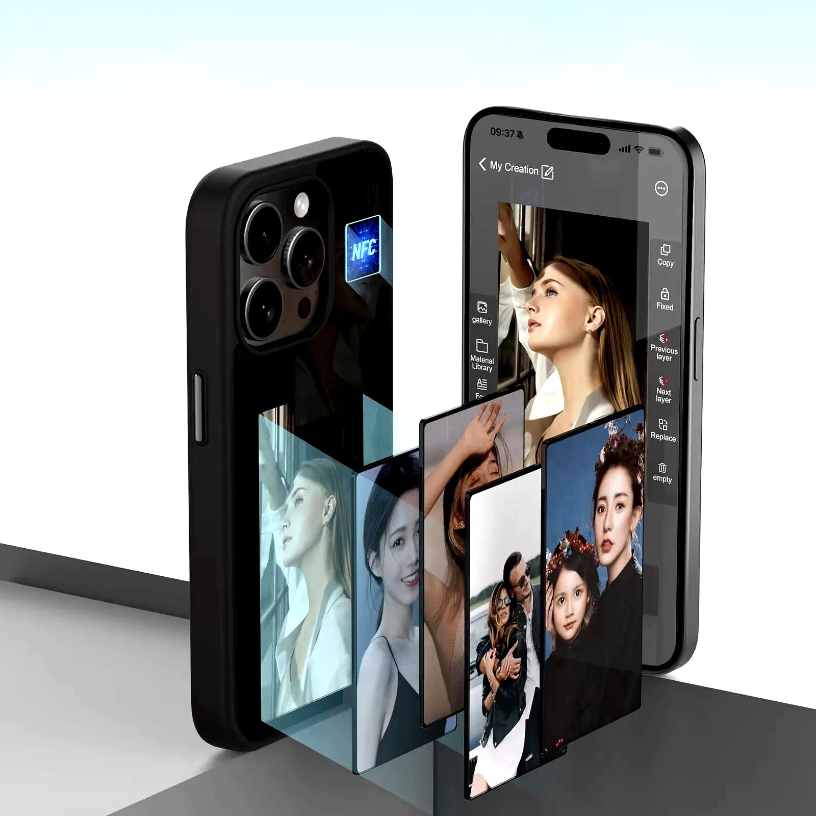 Coque E-Ink NFC pour iPhone – Design intelligent & personnalisation instantanée